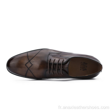 Chaussures de bureau en cuir véritable pour hommes